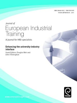 cover image of Journal of European Industrial Training, Volume 29, Issue 6